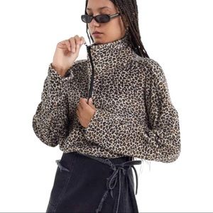 urban outfitters fuzzy quarter zip